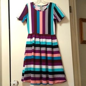 LuLaRoe NWT Amelia Striped Dress Size M